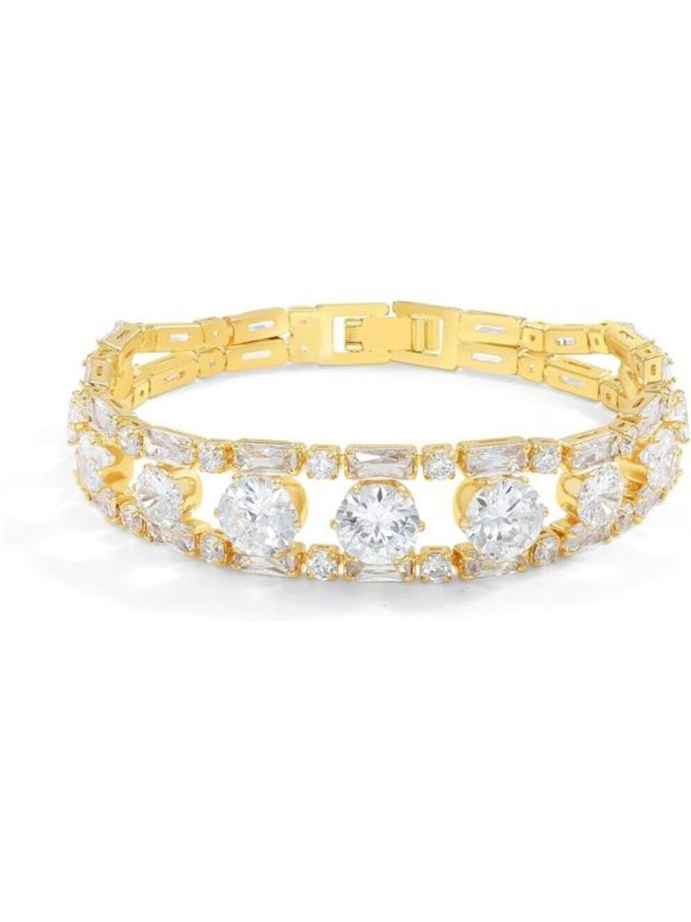 14K Gold Plated Tennis Bracelet for Women CZ Sparkly Everyday Jewelry Gift